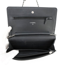 Load image into Gallery viewer, CHANEL CC Logo Chain Wallet BlackA48654 Caviar Leather
