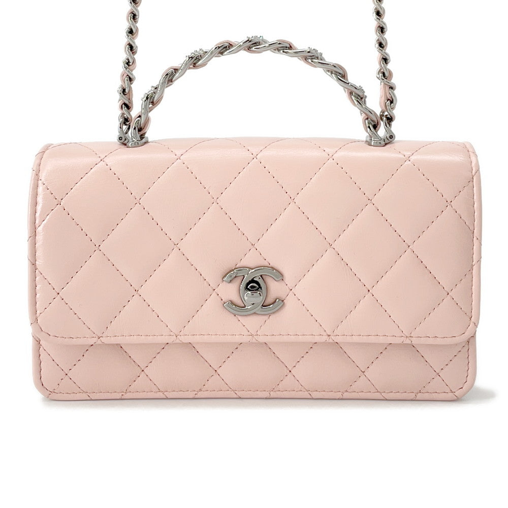 CHANEL Matelasse 2WAYChainShoulder Bag PinkAP3566 Lambskin/Rhinestone