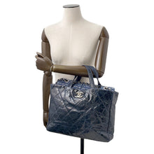 将图像加载到图库查看器中，CHANEL Portobello Matelasse ChainTote Bag NavyA46148 Vintage Leather Tweed
