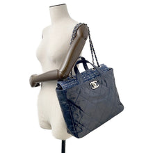 将图像加载到图库查看器中，CHANEL Portobello Matelasse ChainTote Bag NavyA46148 Vintage Leather Tweed
