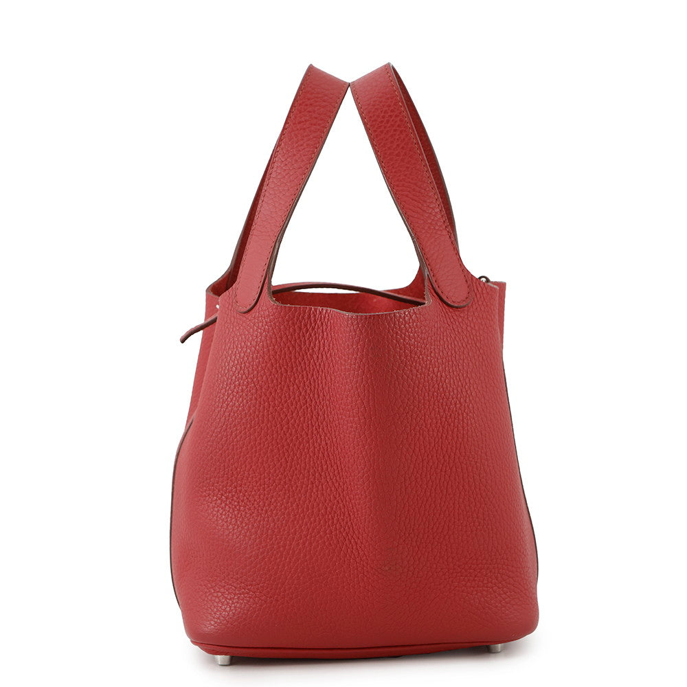HERMES Picotin Lock Ruby Taurillon Clemence Size PM