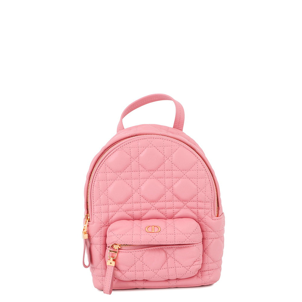 Dior Cannage Backpack PinkM9222UNGF Leather Size Mini