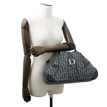 Load image into Gallery viewer, Dior Trotter double saddle bag Navy Canvas Leather
