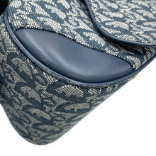 将图像加载到图库查看器中，Dior Trotter double saddle bag Navy Canvas Leather
