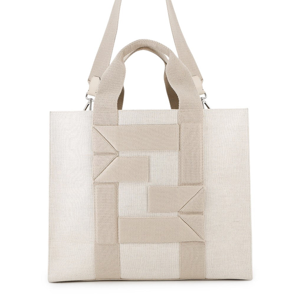 FENDI Shopping bag Beige7VA558 Canvas