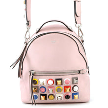 将图像加载到图库查看器中，FENDI Bolsa Vitto Dolce Studded Shoulder Bag Pink8BT281 Leather
