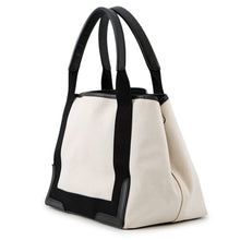 Load image into Gallery viewer, BALENCIAGA Navy Kabas Natural/Black339933 Canvas Leather Size S

