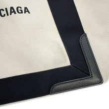 Load image into Gallery viewer, BALENCIAGA Navy Kabas Natural/Black339933 Canvas Leather Size S
