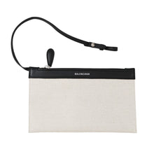 Load image into Gallery viewer, BALENCIAGA Navy Kabas Natural/Black339933 Canvas Leather Size S

