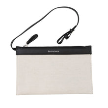 将图像加载到图库查看器中，BALENCIAGA Navy Kabas Natural/Black339933 Canvas Leather Size S
