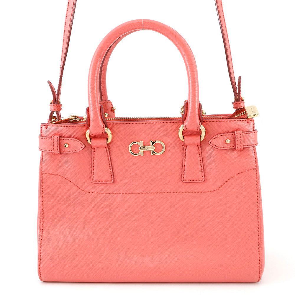 Ferragamo ★Gancini 2WAYBag salmon pink21E428 Leather