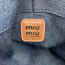 将图像加载到图库查看器中，MIUMIU Bucket bag Navy/Brown5BE089 Denim Leather
