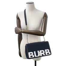 Load image into Gallery viewer, BURBERRY Roller ChainShoulder Black/White Canvas Leather
