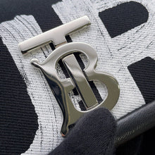 Load image into Gallery viewer, BURBERRY Roller ChainShoulder Black/White Canvas Leather
