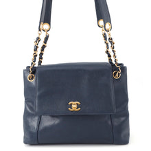 将图像加载到图库查看器中，CHANEL ChainShoulder Navy Caviar Leather
