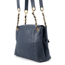 将图像加载到图库查看器中，CHANEL ChainShoulder Navy Caviar Leather
