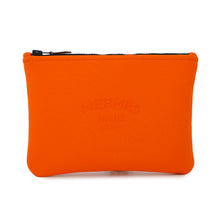 Load image into Gallery viewer, HERMES Pouch Neoban Truth Flat Orange Polyamide80% Polyurethane20% Size PM
