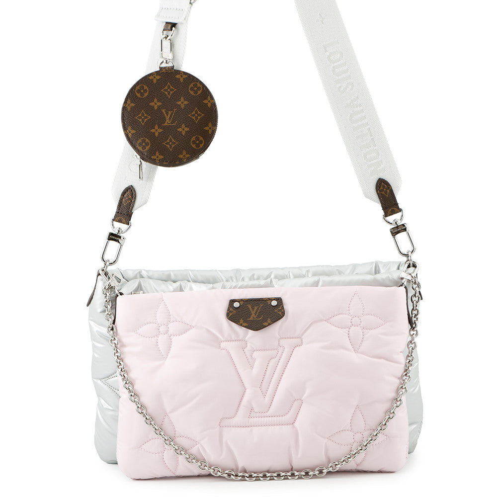 LOUIS VUITTON Maxi Multi-Pochette Accessoires Silver/pale pinkM21056 Monogram Recycled Nylon