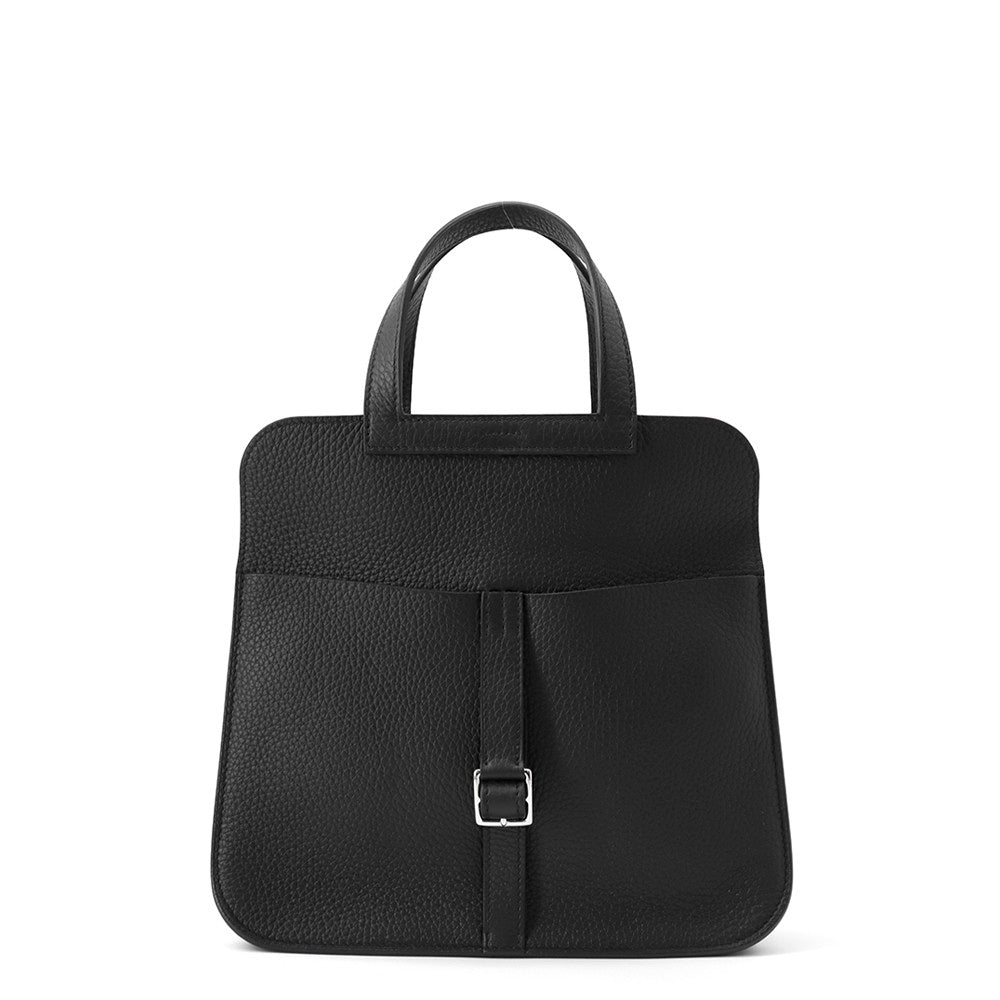 HERMES Halzan Black Taurillon Clemence Size 25
