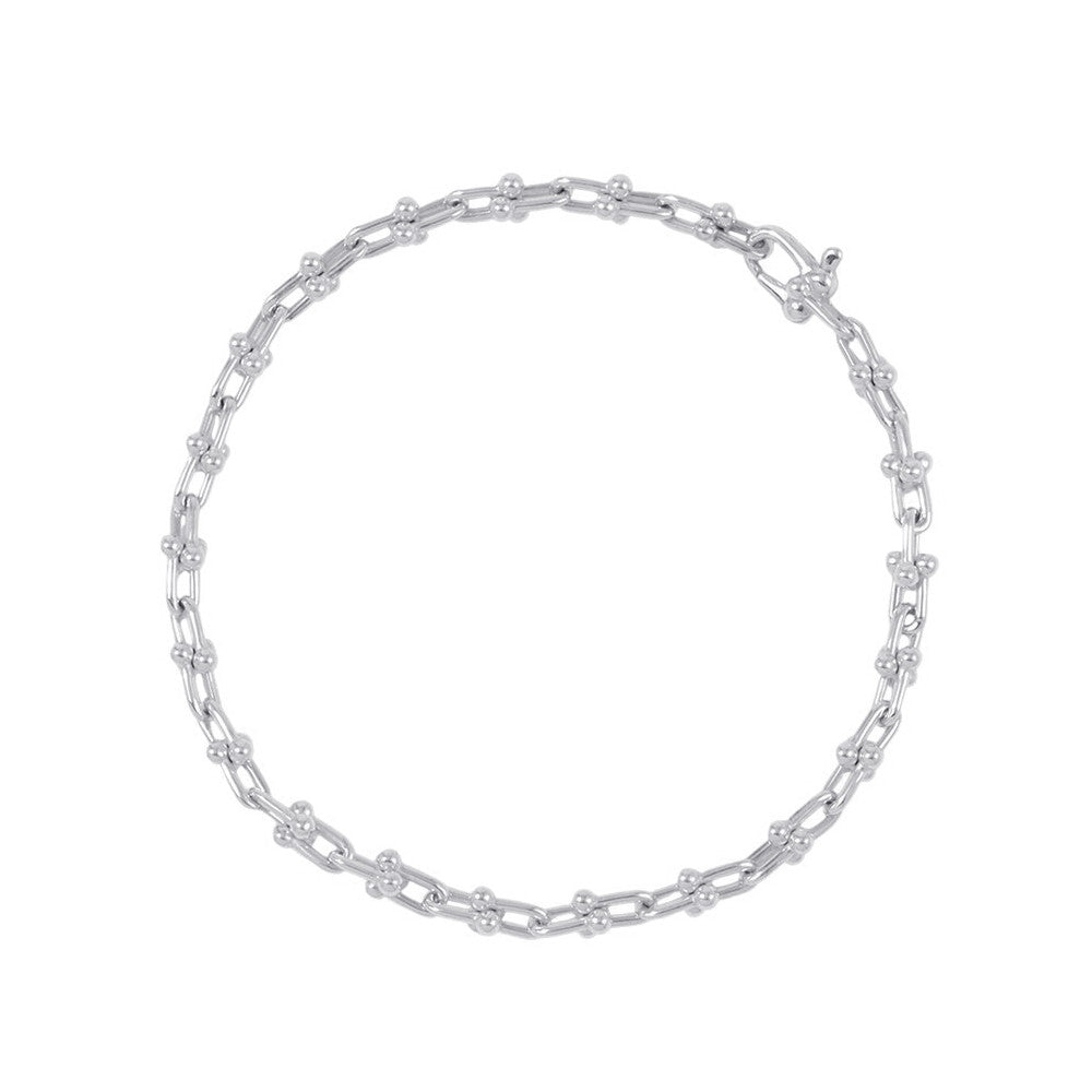 TIFFANY&Co. Hardware Microlink Bracelet Size Extra large SV925