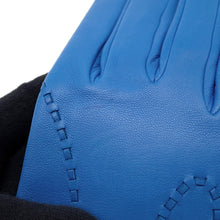 将图像加载到图库查看器中，HERMES Gloves Lisbon Blue Agate Lambskin Size 7
