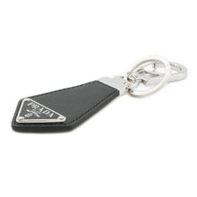 将图像加载到图库查看器中，PRADA Saffiano Leather Triangle Logo Key Ring Black2PP041 Leather
