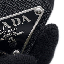 将图像加载到图库查看器中，PRADA Saffiano Leather Triangle Logo Key Ring Black2PP041 Leather
