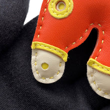 Load image into Gallery viewer, HERMES ★Jeezy Camail Bag Charm Orange/Lime/Craie/Vert Fizz Lambskin
