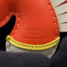 Load image into Gallery viewer, HERMES ★Jeezy Camail Bag Charm Orange/Lime/Craie/Vert Fizz Lambskin
