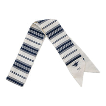 将图像加载到图库查看器中，Dior Mitzah Scarf Navy/White Silk100%
