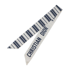 将图像加载到图库查看器中，Dior Mitzah Scarf Navy/White Silk100%
