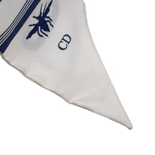 将图像加载到图库查看器中，Dior Mitzah Scarf Navy/White Silk100%
