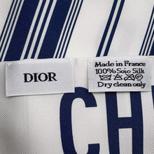 将图像加载到图库查看器中，Dior Mitzah Scarf Navy/White Silk100%
