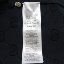 将图像加载到图库查看器中，GUCCI GG Stretch Shot Knitted Fabric Size S Navy756991 Rayon63% Nylon21% Polyester13% Polyurethane3%
