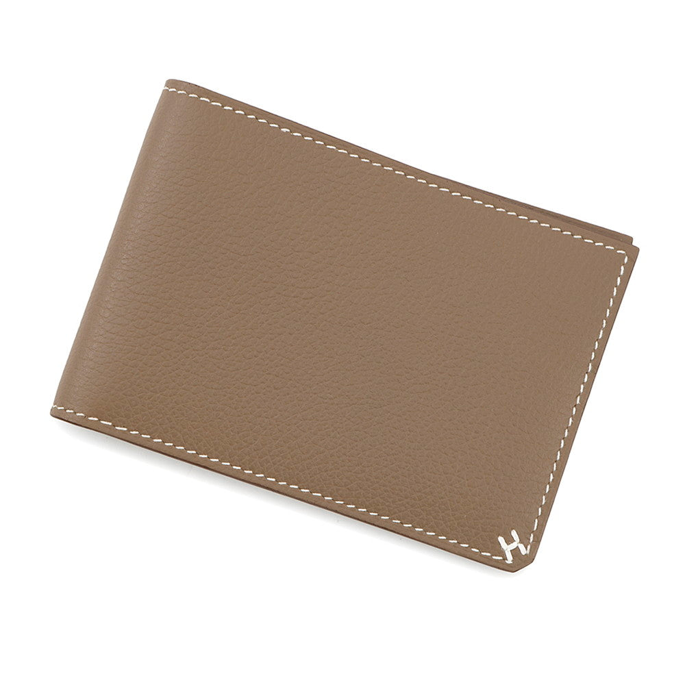 HERMES HSellier Horizontal Card Case Etoupe Evercolor