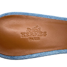 将图像加载到图库查看器中，HERMES Oasis Blue Claire Denim Leather Size 37.5
