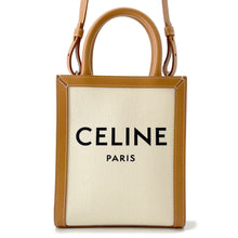 Load image into Gallery viewer, CELINE Vertical Cabas Natural/Tan193302 Canvas Leather Size Mini

