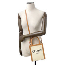 Load image into Gallery viewer, CELINE Vertical Cabas Natural/Tan193302 Canvas Leather Size Mini
