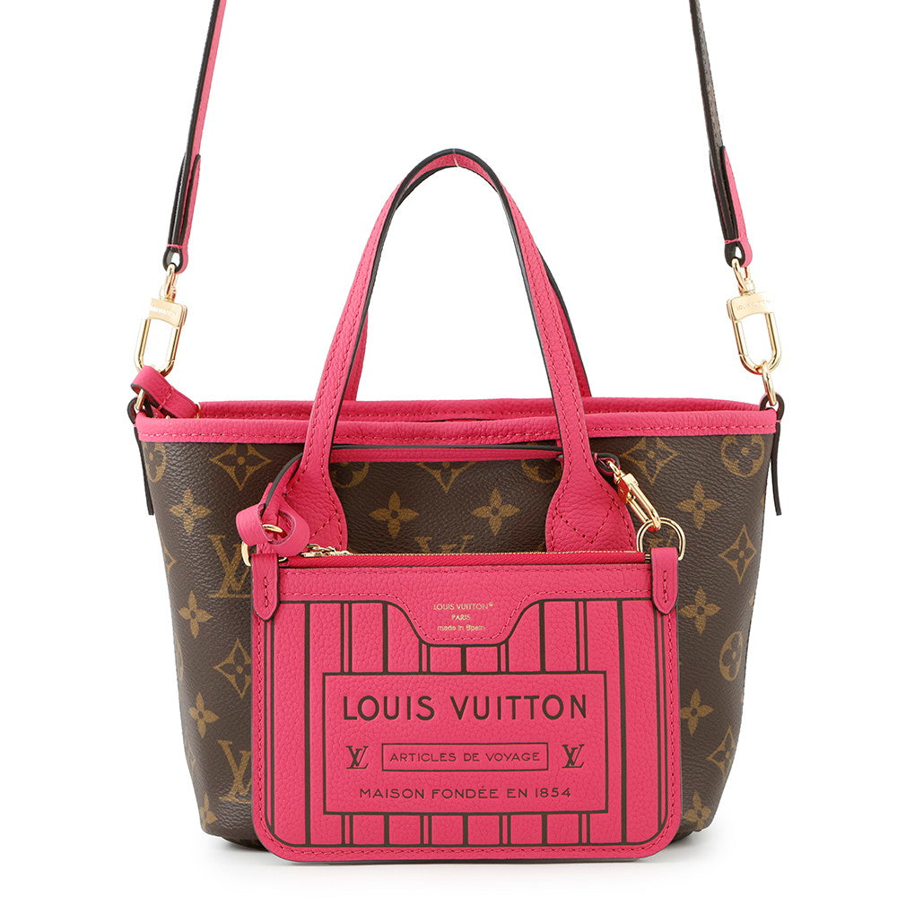 LOUIS VUITTON Neverfull・Inside Out Rose Buffalo Pondichery LeatherM12106 Monogram Size BB