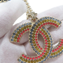 Load image into Gallery viewer, CHANEL CC Logo Rhinestone Necklace Multicolor Metal Rhinestone
