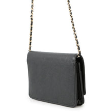 将图像加载到图库查看器中，CHANEL Camellia Chain Wallet BlackA47421 Caviar Leather
