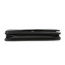 将图像加载到图库查看器中，CHANEL Camellia Chain Wallet BlackA47421 Caviar Leather
