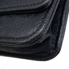 将图像加载到图库查看器中，CHANEL Camellia Chain Wallet BlackA47421 Caviar Leather

