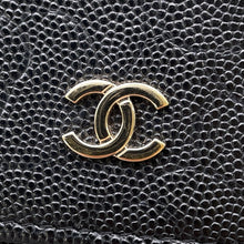 将图像加载到图库查看器中，CHANEL Camellia Chain Wallet BlackA47421 Caviar Leather
