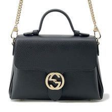 将图像加载到图库查看器中，GUCCI Interlocking G Bag Black510302 Leather
