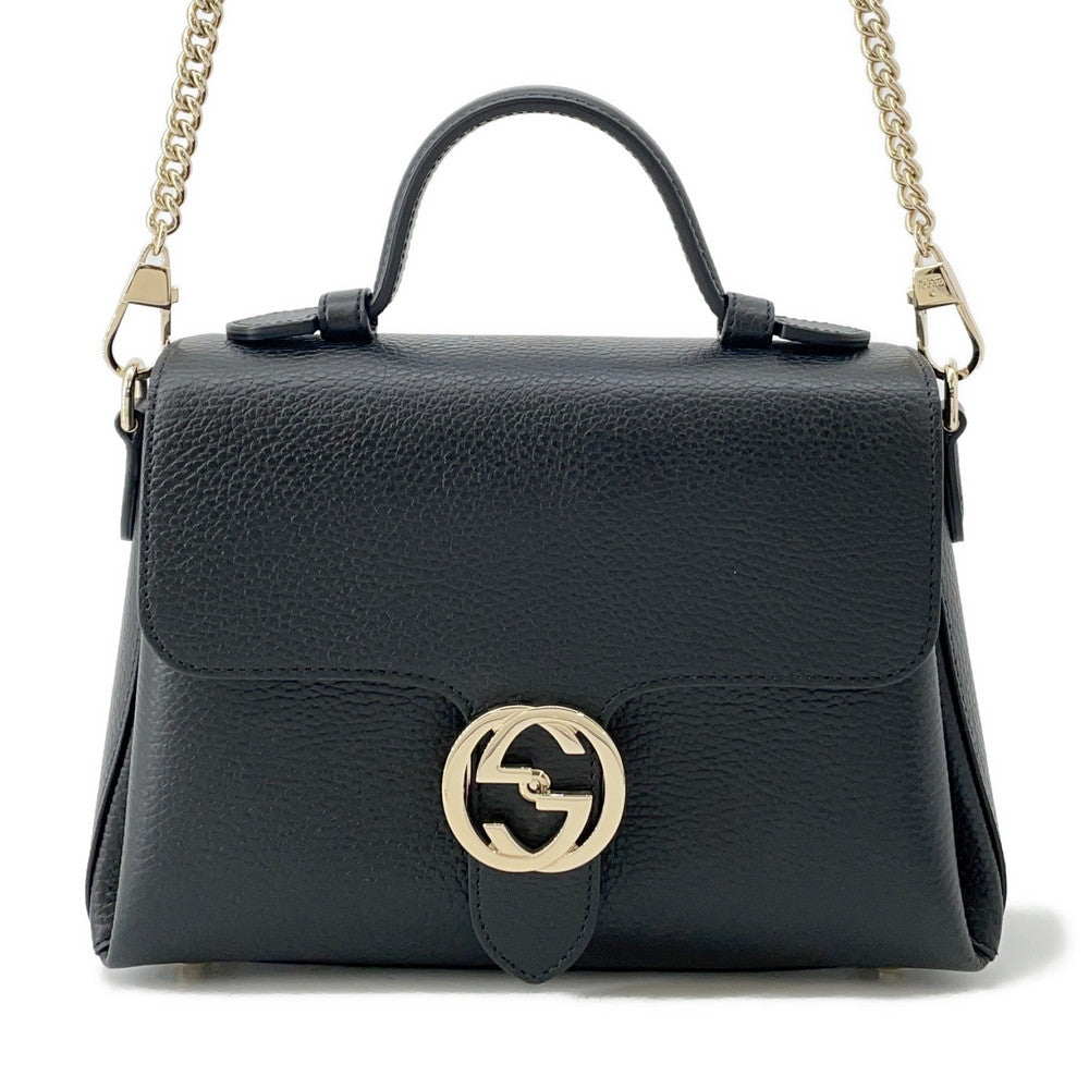 GUCCI Interlocking G Bag Black510302 Leather