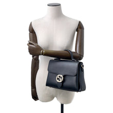 将图像加载到图库查看器中，GUCCI Interlocking G Bag Black510302 Leather
