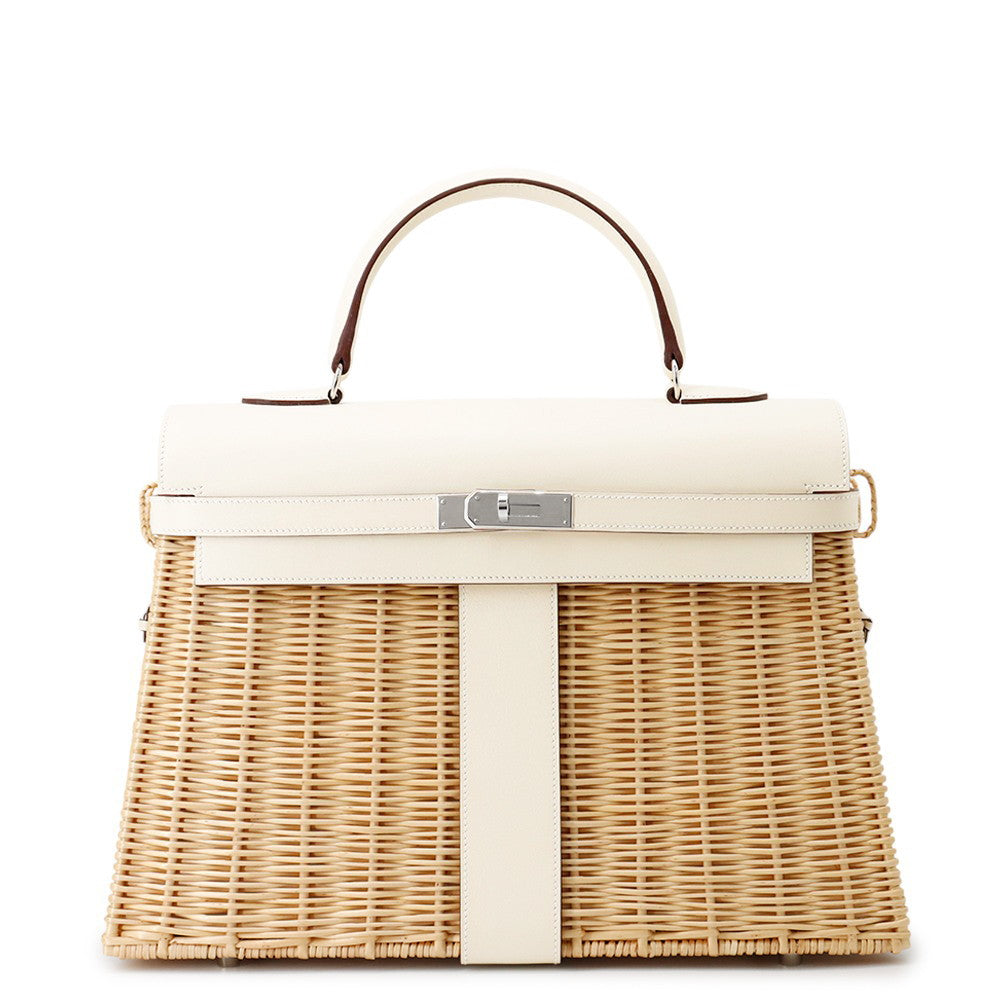 HERMES Kelly Picnic Nata/Natural Swift Leather Willow Size 35
