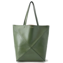 将图像加载到图库查看器中，LOEWE puzzle fold tote GreenB933Q18X01 Leather Size XL
