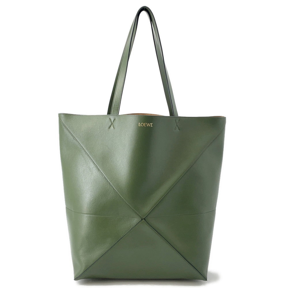 LOEWE puzzle fold tote GreenB933Q18X01 Leather Size XL